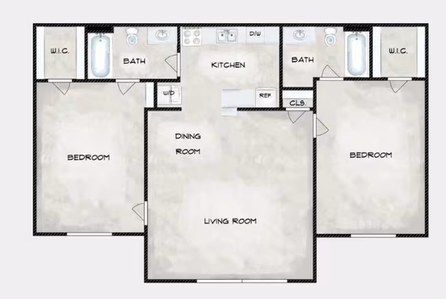 Two Bedroom/Two Bath 104 floor plan
